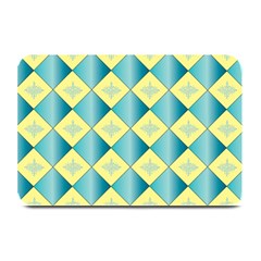 Yellow Blue Diamond Chevron Wave Plate Mats by Mariart