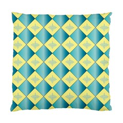 Yellow Blue Diamond Chevron Wave Standard Cushion Case (one Side) by Mariart