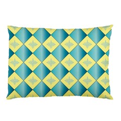 Yellow Blue Diamond Chevron Wave Pillow Case by Mariart