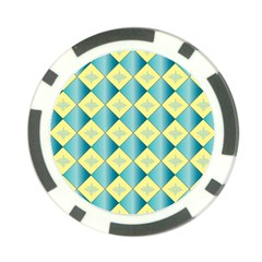 Yellow Blue Diamond Chevron Wave Poker Chip Card Guard (10 Pack) by Mariart