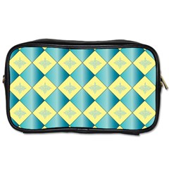 Yellow Blue Diamond Chevron Wave Toiletries Bags by Mariart