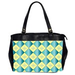 Yellow Blue Diamond Chevron Wave Office Handbags (2 Sides)  Front