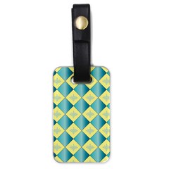 Yellow Blue Diamond Chevron Wave Luggage Tags (one Side)  by Mariart