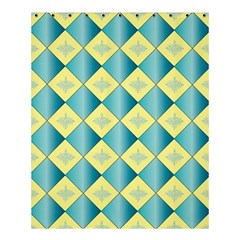 Yellow Blue Diamond Chevron Wave Shower Curtain 60  X 72  (medium)  by Mariart