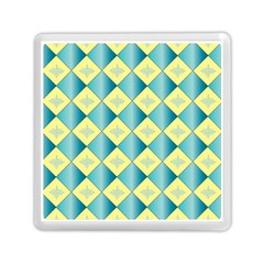 Yellow Blue Diamond Chevron Wave Memory Card Reader (square)  by Mariart