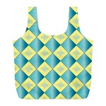 Yellow Blue Diamond Chevron Wave Full Print Recycle Bags (L)  Front