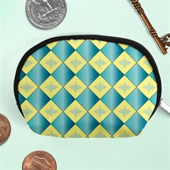 Yellow Blue Diamond Chevron Wave Accessory Pouches (medium)  by Mariart