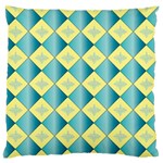 Yellow Blue Diamond Chevron Wave Standard Flano Cushion Case (Two Sides) Front