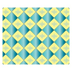 Yellow Blue Diamond Chevron Wave Double Sided Flano Blanket (small)  by Mariart