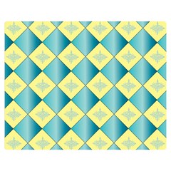 Yellow Blue Diamond Chevron Wave Double Sided Flano Blanket (medium)  by Mariart