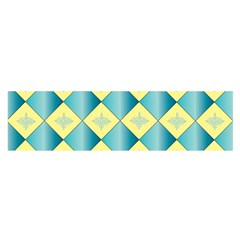 Yellow Blue Diamond Chevron Wave Satin Scarf (oblong) by Mariart