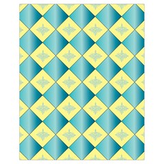 Yellow Blue Diamond Chevron Wave Drawstring Bag (small) by Mariart