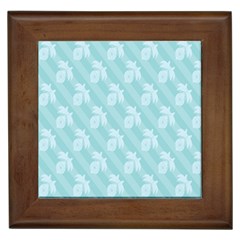 Christmas Day Ribbon Blue Framed Tiles by Mariart