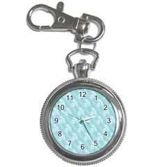 Christmas Day Ribbon Blue Key Chain Watches by Mariart