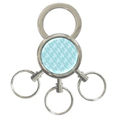 Christmas Day Ribbon Blue 3-ring Key Chains by Mariart