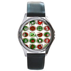 Christmas Round Metal Watch by Mariart