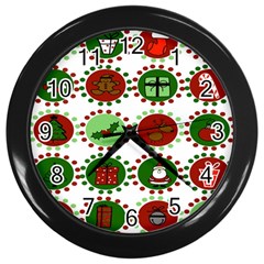 Christmas Wall Clocks (black) by Mariart