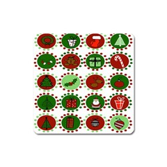 Christmas Square Magnet by Mariart