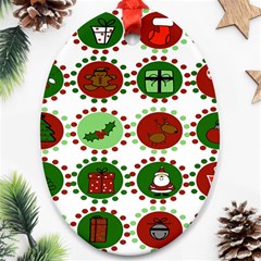 Christmas Oval Ornament (two Sides) by Mariart