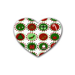 Christmas Heart Coaster (4 Pack)  by Mariart