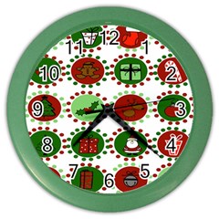 Christmas Color Wall Clocks by Mariart