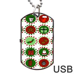 Christmas Dog Tag Usb Flash (one Side) by Mariart