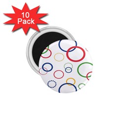 Circle Round Green Blue Red Pink Yellow 1 75  Magnets (10 Pack)  by Mariart