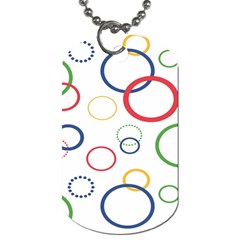 Circle Round Green Blue Red Pink Yellow Dog Tag (one Side) by Mariart