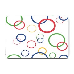 Circle Round Green Blue Red Pink Yellow Small Doormat  by Mariart