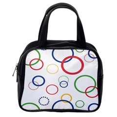 Circle Round Green Blue Red Pink Yellow Classic Handbags (one Side) by Mariart