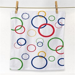 Circle Round Green Blue Red Pink Yellow Face Towel by Mariart