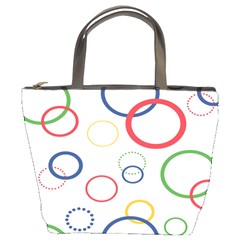 Circle Round Green Blue Red Pink Yellow Bucket Bags by Mariart