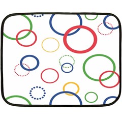 Circle Round Green Blue Red Pink Yellow Double Sided Fleece Blanket (mini)  by Mariart