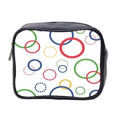 Circle Round Green Blue Red Pink Yellow Mini Toiletries Bag 2-side by Mariart