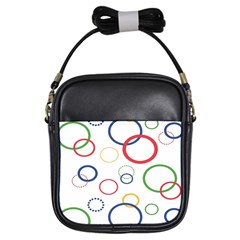 Circle Round Green Blue Red Pink Yellow Girls Sling Bags by Mariart