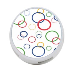 Circle Round Green Blue Red Pink Yellow 4-port Usb Hub (two Sides)  by Mariart