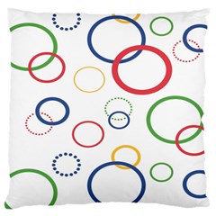 Circle Round Green Blue Red Pink Yellow Large Cushion Case (one Side) by Mariart