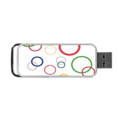 Circle Round Green Blue Red Pink Yellow Portable Usb Flash (one Side) by Mariart