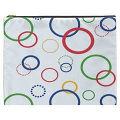 Circle Round Green Blue Red Pink Yellow Cosmetic Bag (xxxl)  by Mariart