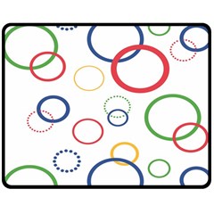 Circle Round Green Blue Red Pink Yellow Double Sided Fleece Blanket (medium)  by Mariart