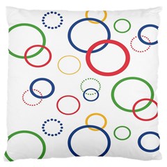 Circle Round Green Blue Red Pink Yellow Large Flano Cushion Case (one Side) by Mariart