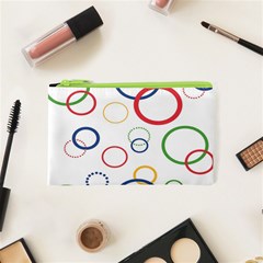 Circle Round Green Blue Red Pink Yellow Cosmetic Bag (xs) by Mariart