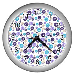 Buttons Chlotes Wall Clocks (Silver) 