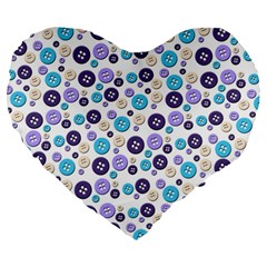 Buttons Chlotes Large 19  Premium Heart Shape Cushions