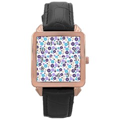 Buttons Chlotes Rose Gold Leather Watch 