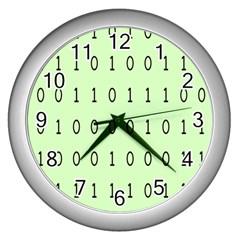 Code Number One Zero Wall Clocks (silver)  by Mariart