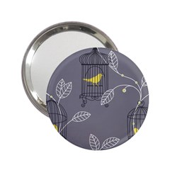 Cagr Bird Leaf Grey Yellow 2 25  Handbag Mirrors by Mariart