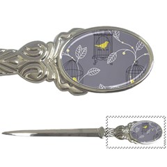 Cagr Bird Leaf Grey Yellow Letter Openers by Mariart