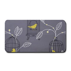 Cagr Bird Leaf Grey Yellow Medium Bar Mats by Mariart