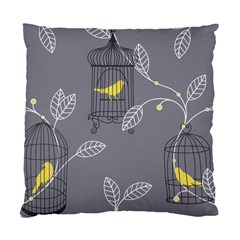 Cagr Bird Leaf Grey Yellow Standard Cushion Case (two Sides) by Mariart